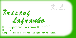 kristof lafranko business card